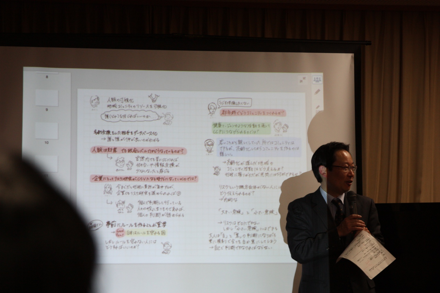 内閣官房懇談会にて 学生と一緒にビジュアルミーティングにトライ Makoto Tomita